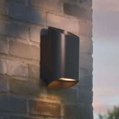 Nico 22 Round utomhusvägglampa, svart, metall – Nordlux - Balkong - Modern - Med flera ljuskällor
