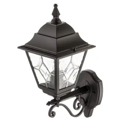 Norfolk NR1 utomhusvägglampa, svart/klar, IP43 – Elstead - Antik - Glas - Med en ljuskälla