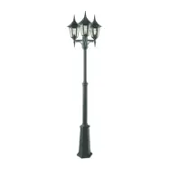 Norlys - Modena 3 Utomhus Parkstolpa m/Markfäste Smal Svart