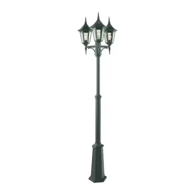 Norlys - Modena 3 Utomhus Parkstolpa m/Markfäste Smal Svart