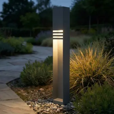 Oxido LED-väglampa, antracit, höjd 80 cm, IP44 – Lucande - Terrass - Modern - Rostfritt stål - Vinklad