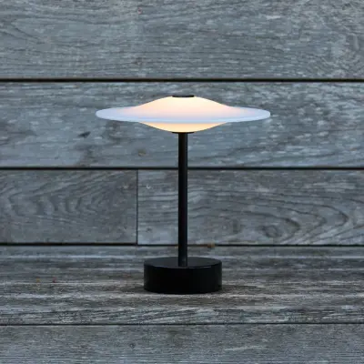 Piet Hein - Sinus 22 bärbar LED-bordslampa, svart, IP44 –