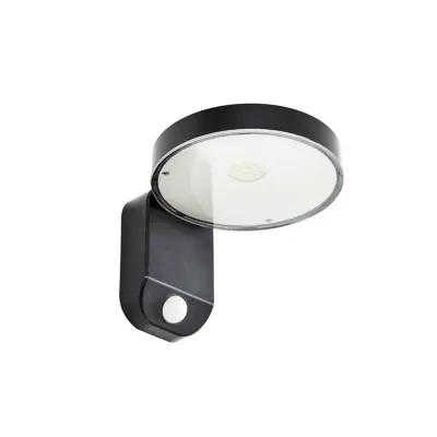 PRIOS - Tarlson LED-solcellslampa för väggmontering, rund, antracit, sensor
