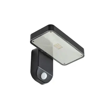 PRIOS - Tarlson LED-solcellslampa, kantig, antracit, sensor