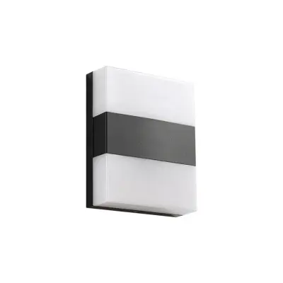 PRIOS - Teekon LED-utomhusvägglampa, 20 cm, IP44, antracit