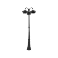 PRIOS - Thorus LED-utomhuslampa, svart, IP44, 204 cm, 3 lampor