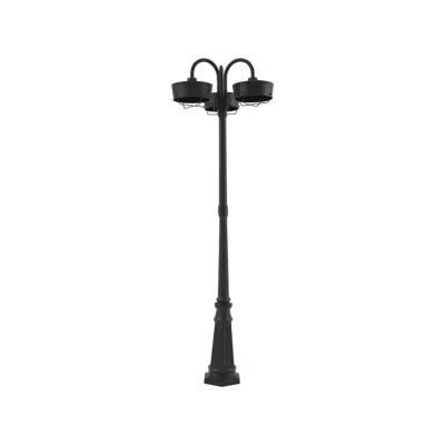 PRIOS - Thorus LED-utomhuslampa, svart, IP44, 204 cm, 3 lampor