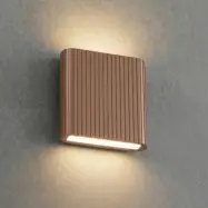 Raija LED-utomhusvägglampa, mörkbrun, 19 cm, CCT – Lucande - Modern - Aluminium - Vinklad
