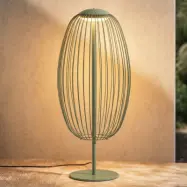 Richi LED-utomhus golvlampa, höjd 90 cm, ljusgrön, IP44, metall – Lucande - Modern - Med en ljuskälla