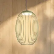 Richi utomhushänglampa med LED, Ø 40 cm, grön, dimbar, IP44, metall – Lucande - Modern - Med en ljuskälla