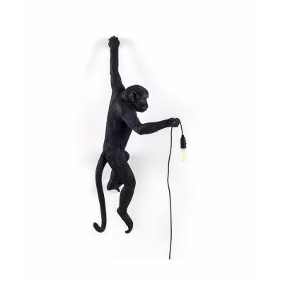 SELETTI - Monkey Hanging Utomhus Vägglampa Left Svart