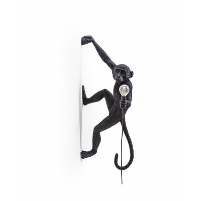 SELETTI - Monkey Hanging Utomhus Vägglampa Right Svart