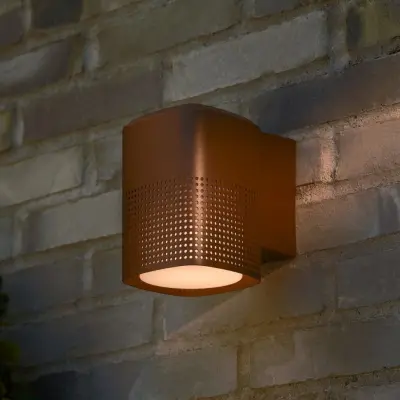 Sidara Seaside utomhusvägglampa, brun, P54, E27 – Nordlux - Balkong - Modern - Aluminium - Med en ljuskälla