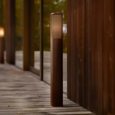 Sidara Seaside väglampa, brun, IP54, E27 – Nordlux - Modern - Aluminium - Med en ljuskälla