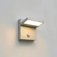 Silvan LED-utomhusvägglampa, sensor, IP54, stengrå – Lucande - Modern - Aluminium - Med en ljuskälla