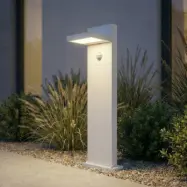 Silvan LED-väglampa, sensor, IP54, vit, 65 cm, aluminium - Lucande - Modern - Med en ljuskälla