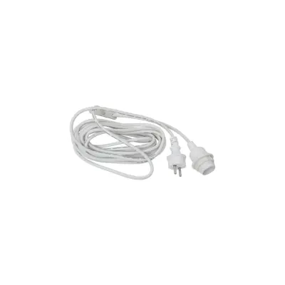 Sladdställ E27 utomhusbruk, vit 5m