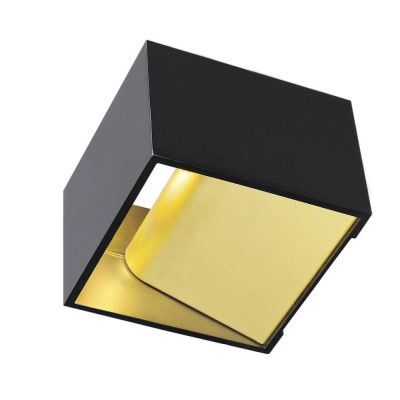 SLV - Logs In Square Vägglampa incl. LED driver Black/Brass
