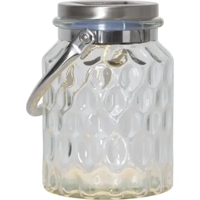 Solcellslykta Pireus 16cm, Transparent