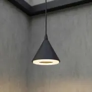 Soran LED-utomhushänglampa, svart, metall, IP44, Ø 15 cm – Lindby - Modern - Med en ljuskälla