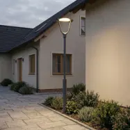 Tarasu LED-utomhuslampa, 250 cm, aluminium, grå, IP65 - Lucande - Terrass - Modern - Med en ljuskälla