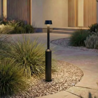 Tareko LED-väglampa, IP65, höjdjusterbar, 90 cm, antracit Lucande - Terrass - Modern - Aluminium - Med en ljuskälla