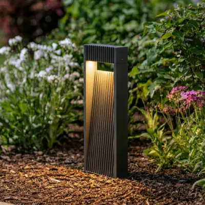Tavion LED-sockellampa, antracit, IP65, 40 cm Lucande - Terrass - Modern - Aluminium - Med en ljuskälla