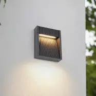 Tavion LED-utomhusvägglampa, antracit, IP65, 16 cm - Lucande - Terrass - Modern - Aluminium - Med en ljuskälla