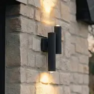 Torvian LED-utomhusvägglampa, 2 lampor, metall, antracit - Lucande - Terrass - Modern - Med flera ljuskällor