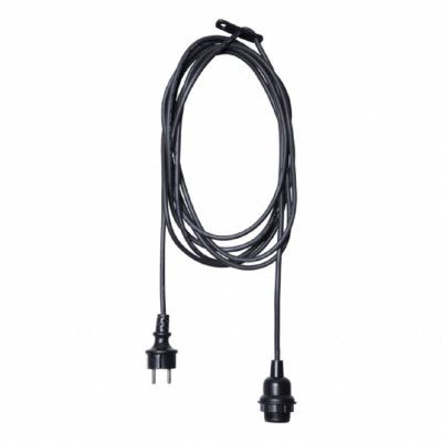 Upphäng 5m E27 utomhusbruk, svart