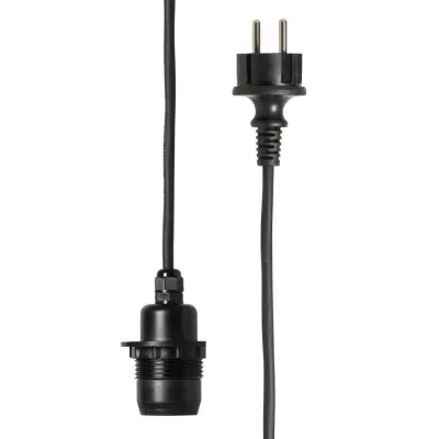 Utomhuskabel E27 svart 5m