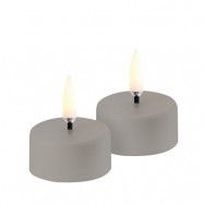 Uyuni Lighting - Laddningsbara Te Ljus LED 2-pack 3,9x2,3 cm Sandstone Plain