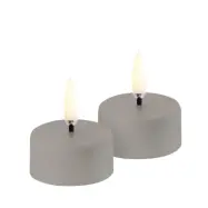 Uyuni Lighting - LED-stearinljus 3,9 cm beige 2-pack batteridrift