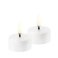 Uyuni Lighting - Uppladdningsbar LED-stearinljus, 2-pack, 3,9 cm, vit