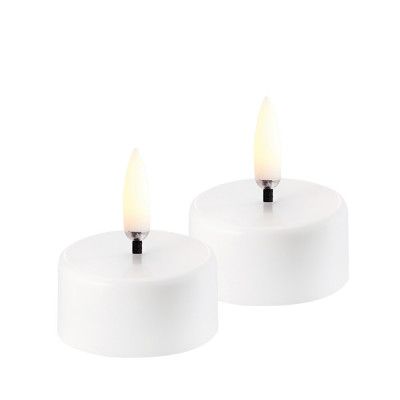 Uyuni Lighting - Uppladdningsbar LED-stearinljus, 2-pack, 3,9 cm, vit