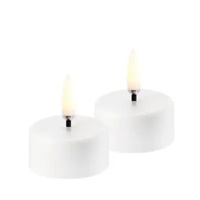 Uyuni Lighting - Uppladdningsbar LED-stearinljus, 2-pack, 3,9 cm, vit