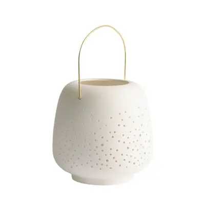 Uyuni Lighting - Keramiklykta, 20 x 20 cm, vit