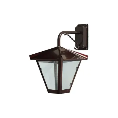 Vägglykta Gustav ned koppar/fönsterglas