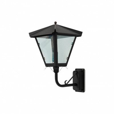 Vägglykta Gustav upp svart/fönsterglas