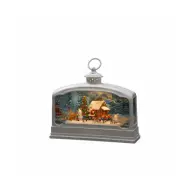 Vattenfylld lykta, Tomte med djur LED-belysning