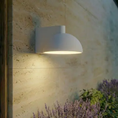 Velira LED-utomhusvägglampa, metall, IP54, ljusgrå – Lucande - Modern - Med en ljuskälla
