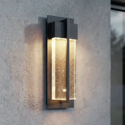 Velune LED-utomhusvägglampa, antracit/klar 35 cm CCT – Lucande - Modern - Aluminium - Vinklad