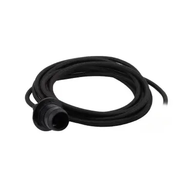 Watt&Veke - E27-uttag, svart, stickkontakt, 5 m, IP44 – Watt&Veke
