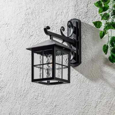 Winchester BL19 utomhusvägglampa, svart/klar, IP43 – Elstead - Metall - Med en ljuskälla
