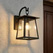 Xavon utomhusvägglampa, E27, svart, IP44, lykta - Lucande - Balkong - Lantlig / rustik - Aluminium - Med en ljuskälla