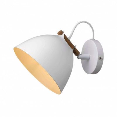 ÅRHUS vägglampa Ø18, vit/trä