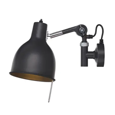 Örsjö Belysning PJ71 vägglampa m. sladd, Svart