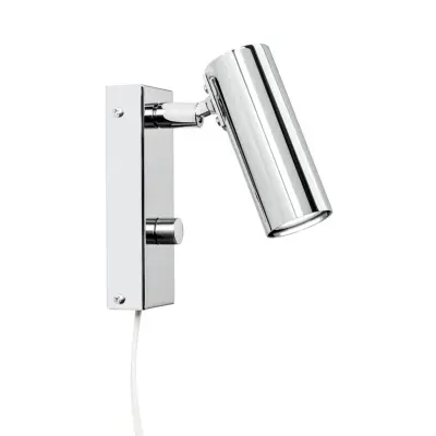 Örsjö Belysning Puck vägglampa m. kabel, Krom