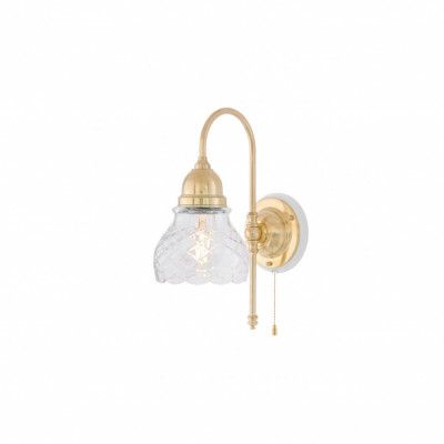 Ahlström vägglampa mässing/vit