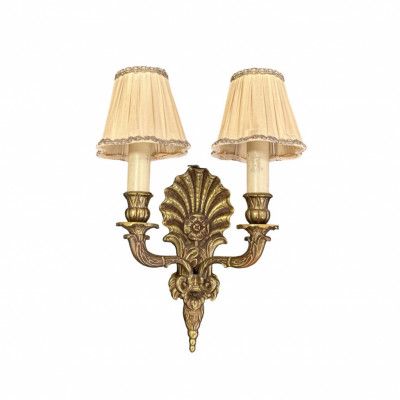 Nr 3055 2-armad vägglampa, mässing